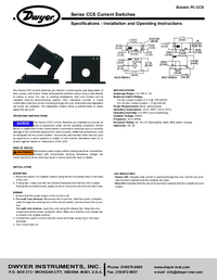 Thumbnail of document Manual - Series CCS Current Switch